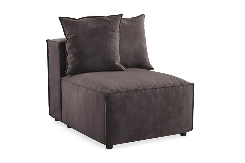 Cubo 1-sits Mittmodul i Sammet 80 cm bred - Mörkgrå - Möbler - Vardagsrum - Soffor - Modulsoffor - Mittmodul