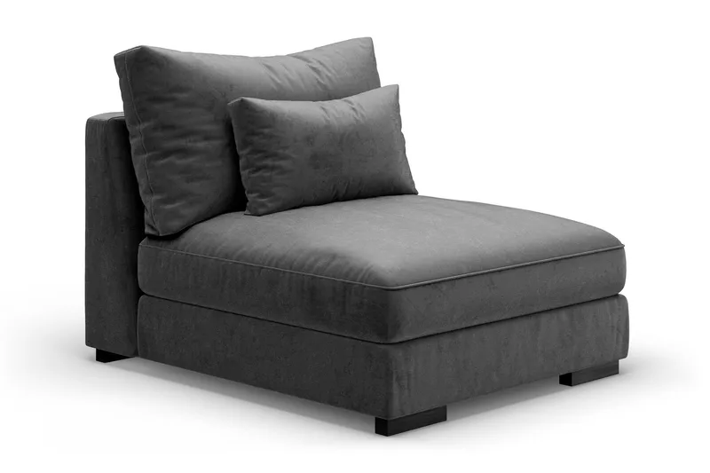 Dubai Mittmodul Sammet Extra Djup - Mörkgrå - Möbler - Vardagsrum - Soffor - Modulsoffor - Mittmodul