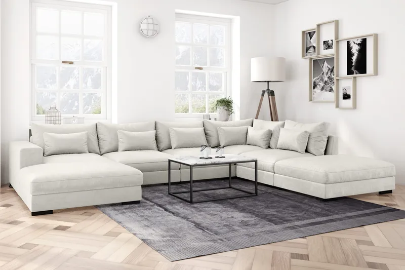 Dubai Mittmodul Sammet - Vit - Möbler - Vardagsrum - Soffor - Modulsoffor - Mittmodul