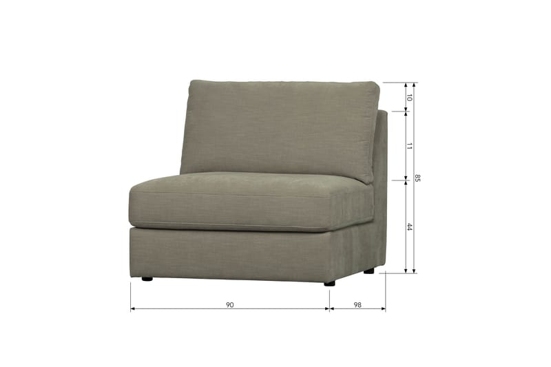 Kielstra Mittmodul - Varmgrå - Möbler - Vardagsrum - Soffor - Modulsoffor - Mittmodul