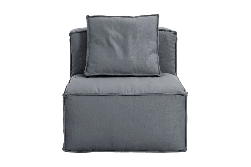 Oceanis 1,5-sits Mittmodul - Ljusgrå/Svart - Möbler - Vardagsrum - Soffor - Modulsoffor - Mittmodul