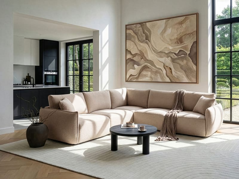 Modulsoffa 5-sits Mesnali Högervänd - Beige - Möbler - Vardagsrum - Soffor - Modulsoffor - Komplett modulsoffa