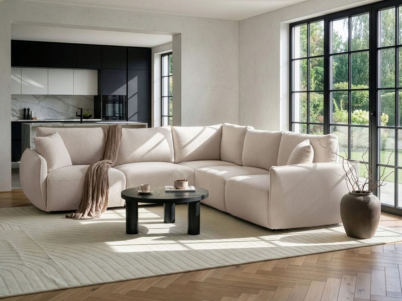 Modulsoffa 5-sits Mesnali Vänstervänd - Off-White - Möbler - Vardagsrum - Soffor - Modulsoffor - Komplett modulsoffa