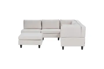 Modulsoffa med fotpall Unstad Beige/svart, Vänstervänd - Beige/svart, Vänstervänd - Möbler - Vardagsrum - Soffor - Modulsoffor - Komplett modulsoffa
