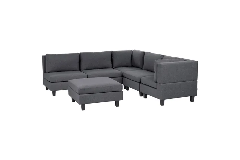 Modulsoffa med fotpall Unstad Grå, Vänstervänd, Grå, Vänstervänd