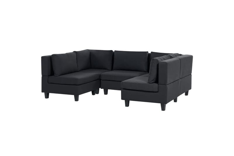 Modulsoffa med fotpall Unstad Svart, Symmetrisk - Svart, Symmetrisk - Möbler - Vardagsrum - Soffor - Modulsoffor - Komplett modulsoffa