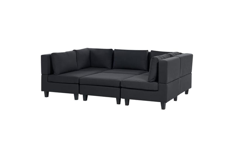 Modulsoffa med fotpall Unstad Svart, Symmetrisk - Svart, Symmetrisk - Möbler - Vardagsrum - Soffor - Modulsoffor - Komplett modulsoffa