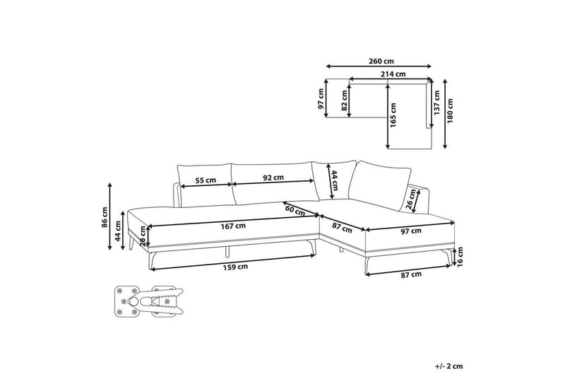 Modulsoffa Myken Grå/svart, Vänstervänd - Grå - Möbler - Vardagsrum - Soffor - Modulsoffor - Hörnmodul