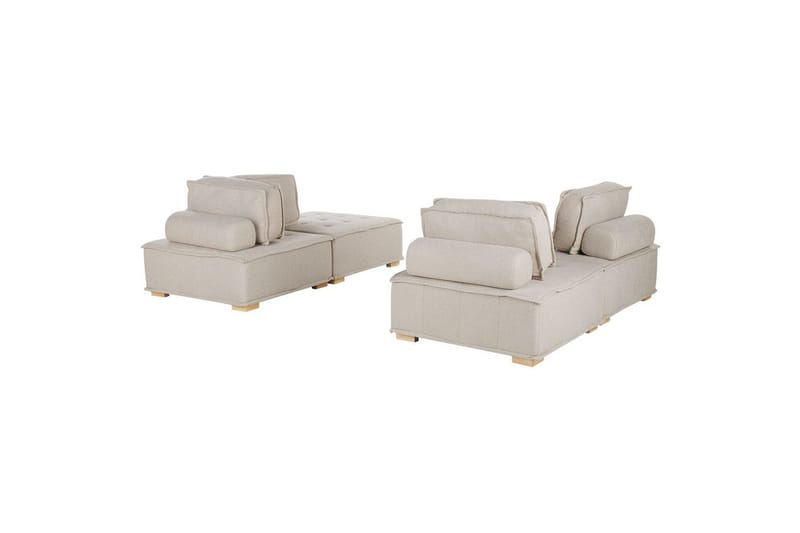 Modulsoffa Tibro Beige/ljust trä - Beige/ljust trä - Möbler - Vardagsrum - Soffor - Modulsoffor - Komplett modulsoffa