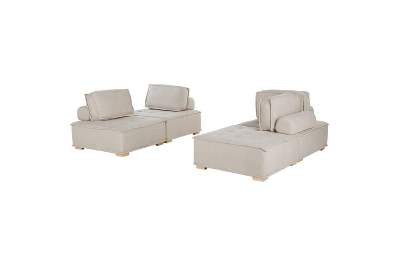 Modulsoffa Tibro Beige/ljust trä, Beige/ljust trä