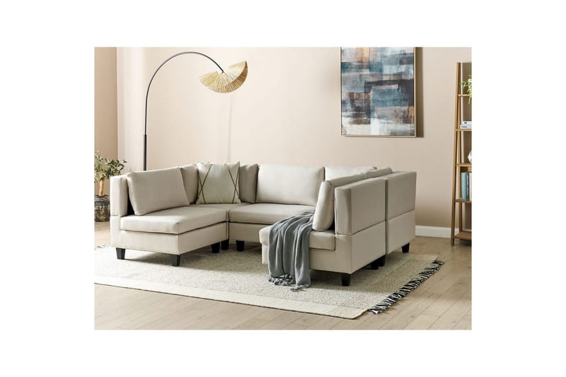 Modulsoffa Unstad Beige/svart - Beige/svart - Möbler - Vardagsrum - Soffor - Modulsoffor - Komplett modulsoffa