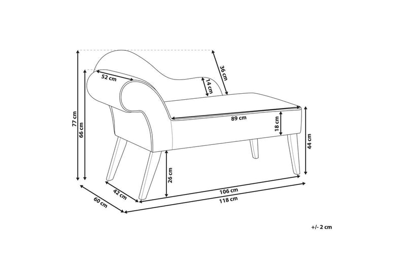 Schäslong Biarritz Vit, Svart, Vänstervänd - Vit, Svart, Vänstervänd - Möbler - Vardagsrum - Soffor - Modulsoffor - Hörnmodul