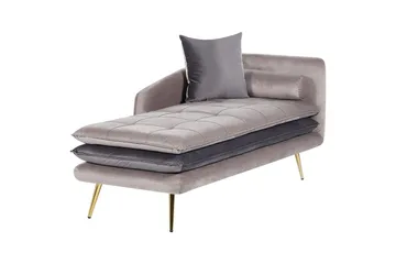 Schäslong Gonesse Beige, Grå, Guld - Beige, Grå, Guld - Möbler - Vardagsrum - Soffor - Modulsoffor - Hörnmodul