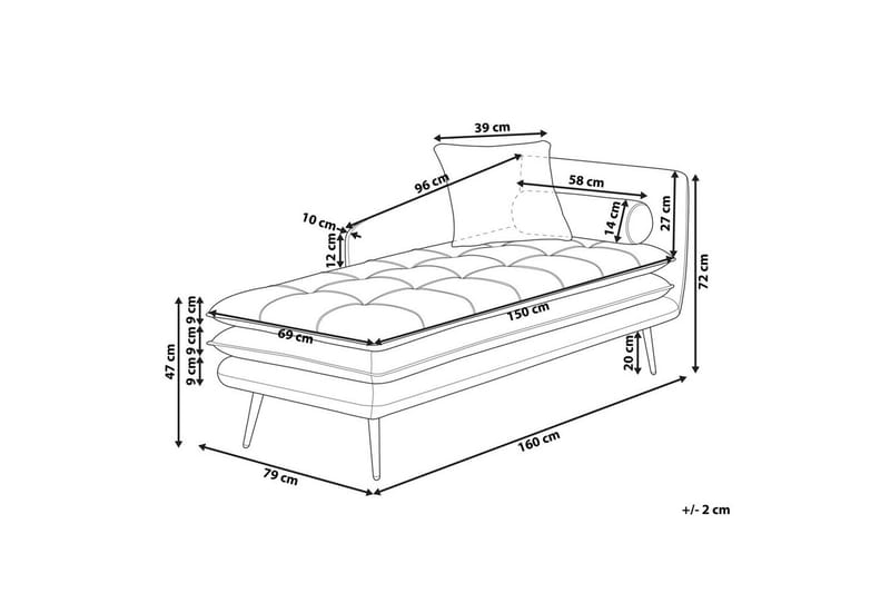 Schäslong Gonesse Beige, Grå, Guld - Beige, Grå, Guld - Möbler - Vardagsrum - Soffor - Modulsoffor - Hörnmodul