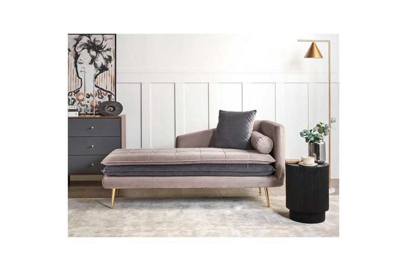 Schäslong Gonesse Beige, Grå, Guld - Beige, Grå, Guld - Möbler - Vardagsrum - Soffor - Modulsoffor - Hörnmodul
