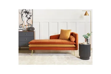 Schäslong Gonesse Orange, guld - Orange, guld - Möbler - Vardagsrum - Soffor - Modulsoffor - Hörnmodul