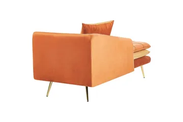 Schäslong Gonesse Orange, guld - Orange, guld - Möbler - Vardagsrum - Soffor - Modulsoffor - Hörnmodul