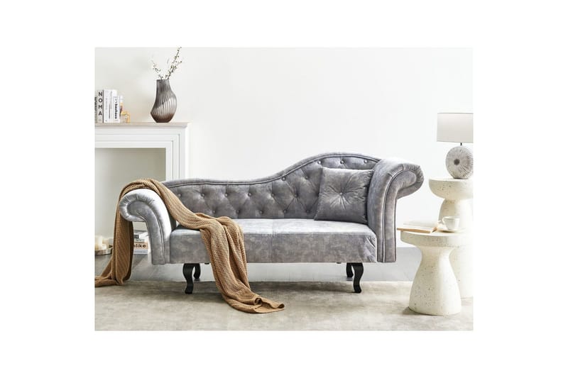 Schäslong Lattes Grå, mörkt trä, Högervänd - Grå - Möbler - Sovrum - Dagbäddar