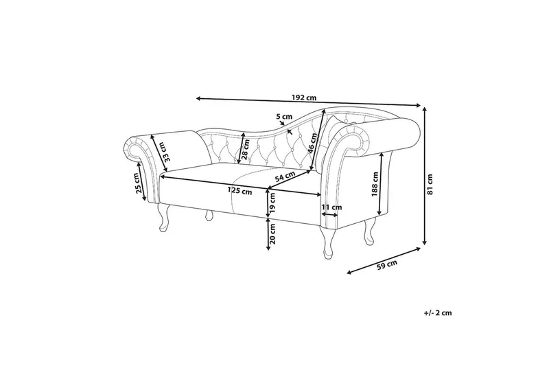 Schäslong Lattes Grå, mörkt trä, Högervänd - Grå - Möbler - Sovrum - Dagbäddar