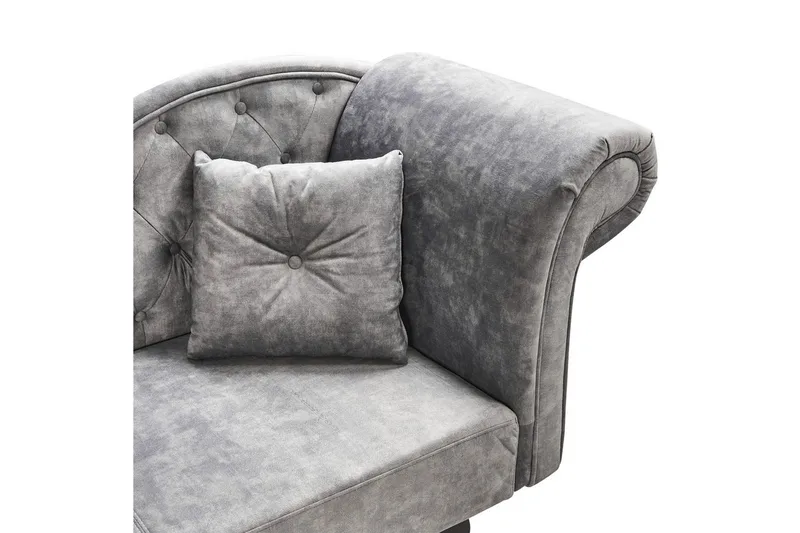 Schäslong Lattes Grå, mörkt trä, Högervänd - Grå - Möbler - Sovrum - Dagbäddar