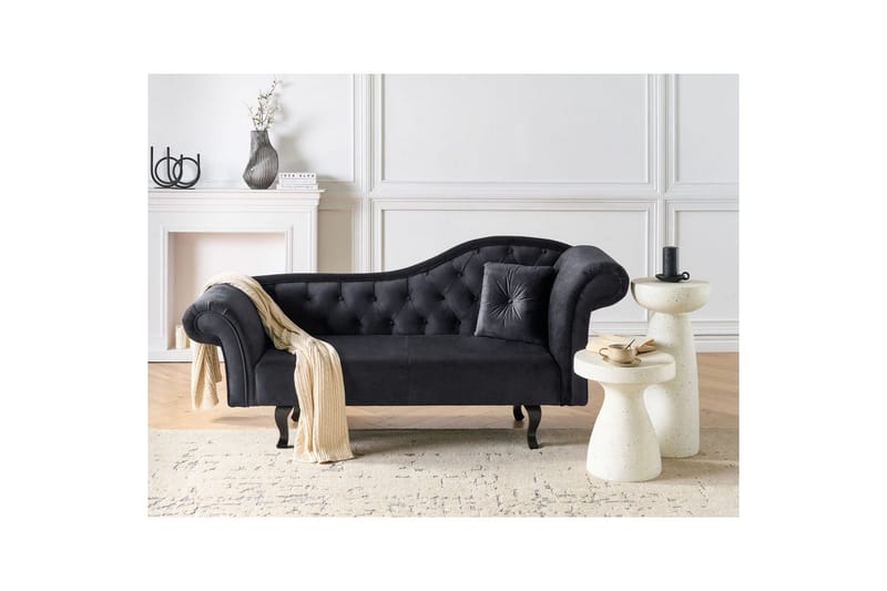 Schäslong Lattes Svart, mörkt trä, Högervänd - Svart, mörkt trä, Högervänd - Möbler - Sovrum - Dagbäddar