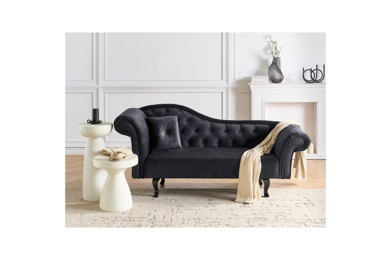 Schäslong Lattes Svart, mörkt trä, Vänstervänd - Svart, mörkt trä, Vänstervänd - Möbler - Sovrum - Dagbäddar