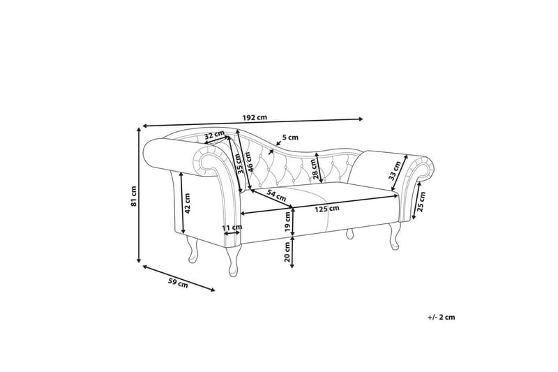 Schäslong Lattes Svart, mörkt trä, Vänstervänd - Svart, mörkt trä, Vänstervänd - Möbler - Sovrum - Dagbäddar