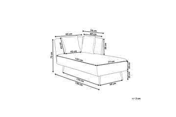 Schäslong Riom Vit, Svart, Vänstervänd - Vit, Svart, Vänstervänd - Möbler - Vardagsrum - Soffor - Modulsoffor - Hörnmodul