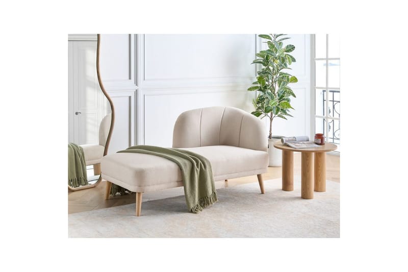 Schäslong Tanlay Beige, ljust trä, Högervänd - Beige, ljust trä, Högervänd - Möbler - Vardagsrum - Soffor - Modulsoffor - Hörnmodul