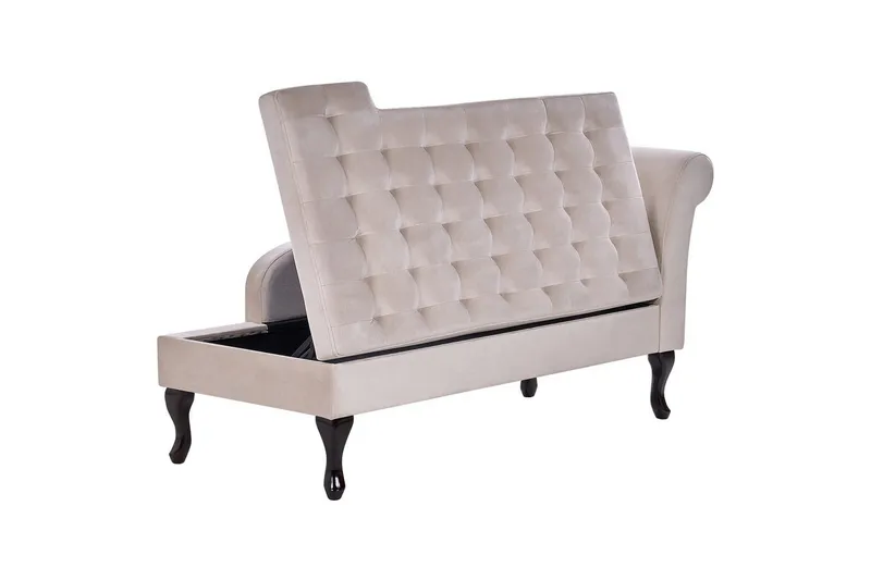 Schäslong Pessac Ljusbeige, svart, Högervänd - Ljusbeige, svart, Högervänd - Möbler - Vardagsrum - Soffor - Modulsoffor - Hörnmodul