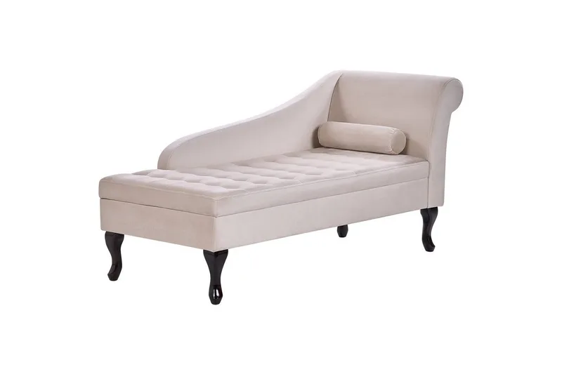 Schäslong Pessac Ljusbeige, svart, Högervänd - Ljusbeige, svart, Högervänd - Möbler - Vardagsrum - Soffor - Modulsoffor - Hörnmodul