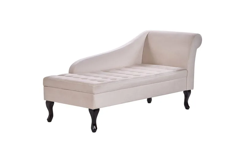 Schäslong Pessac Ljusbeige, svart, Högervänd - Ljusbeige, svart, Högervänd - Möbler - Vardagsrum - Soffor - Modulsoffor - Hörnmodul