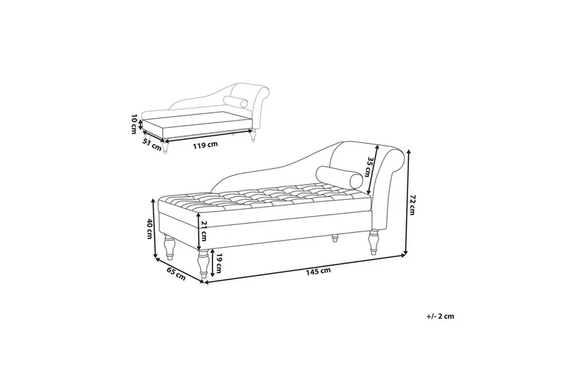 Schäslong Pessac Grå, Högervänd - Grå, Högervänd - Möbler - Vardagsrum - Soffor - Modulsoffor - Hörnmodul