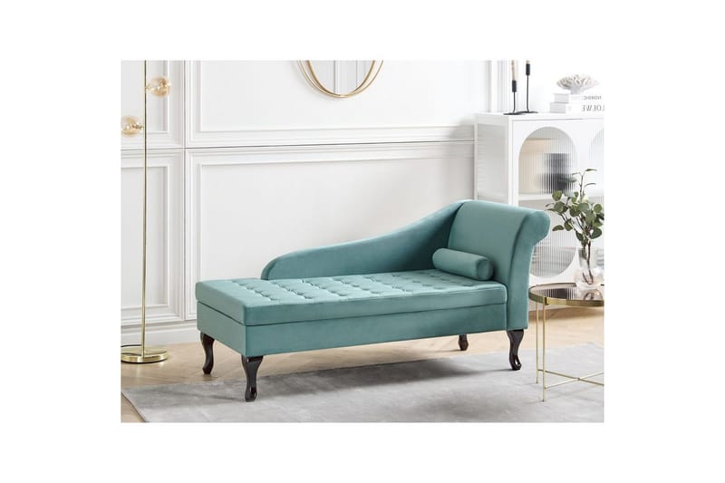 Schäslong Pessac Blå, Svart, Högervänd - Turkos - Möbler - Vardagsrum - Soffor - Modulsoffor - Hörnmodul