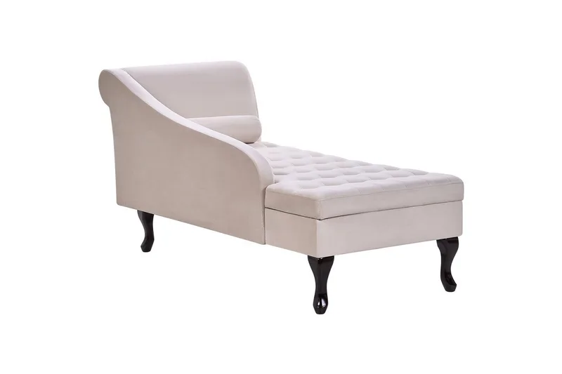 Schäslong Pessac Ljusbeige, svart, Högervänd - Ljusbeige, svart, Högervänd - Möbler - Vardagsrum - Soffor - Modulsoffor - Hörnmodul