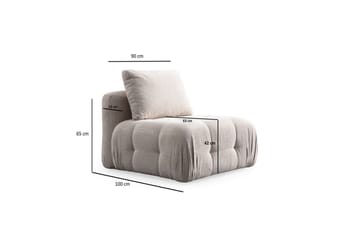 Yvara Mittmodul 90 cm - Beige - Möbler - Vardagsrum - Soffor - Modulsoffor - Mittmodul