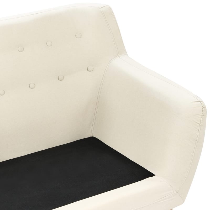 Motala 3-sits Tuftad Soffa i Tyg med Träben - Offwhite - Möbler - Vardagsrum - Soffor - 3-sits soffor
