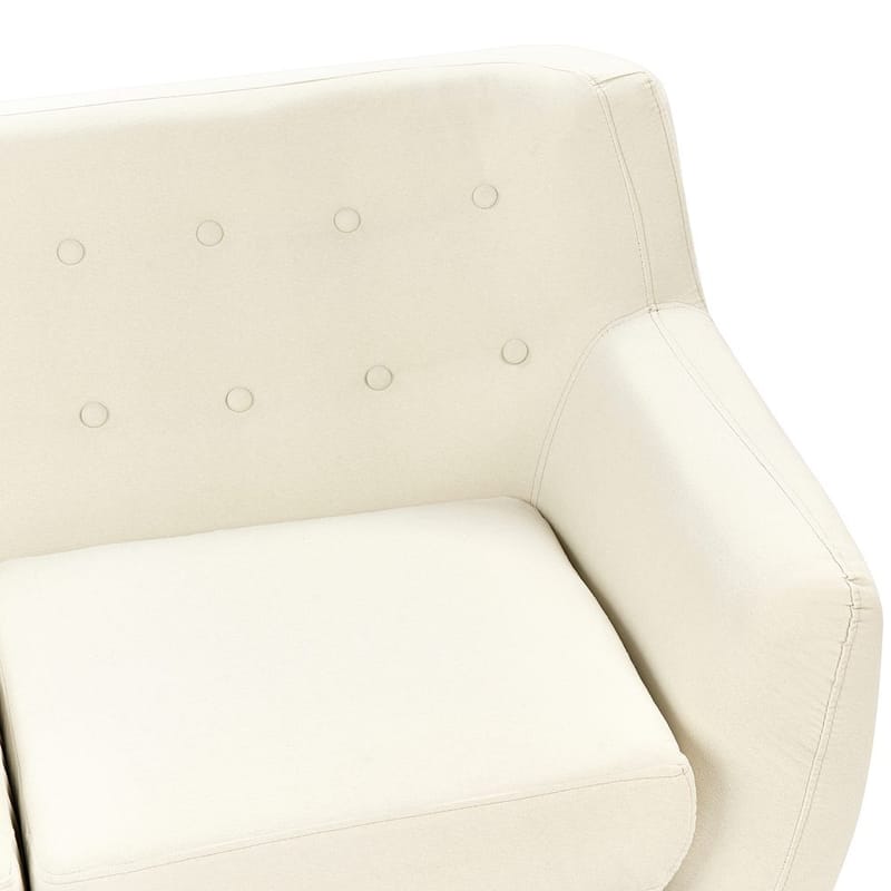 Motala 3-sits Tuftad Soffa i Tyg med Träben - Offwhite - Möbler - Vardagsrum - Soffor - 3-sits soffor