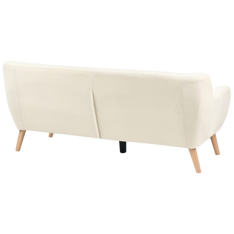Motala 3-sits Tuftad Soffa i Tyg med Träben - Offwhite - Möbler - Vardagsrum - Soffor - 3-sits soffor