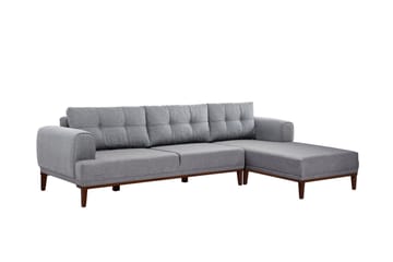 MUNDIN 4-sits Soffa med Divan Grå