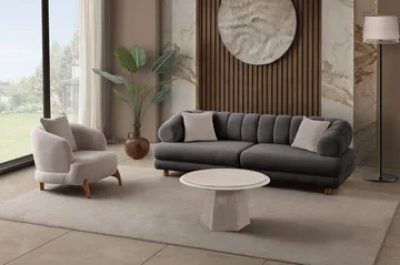 Munemori 3-sits Soffa 240x80x95 cm - Antracit - Möbler - Vardagsrum - Soffor - 3-sits soffor