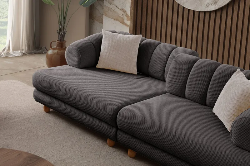 Munemori 3-sits Soffa 240x80x95 cm - Antracit - Möbler - Vardagsrum - Soffor - 3-sits soffor