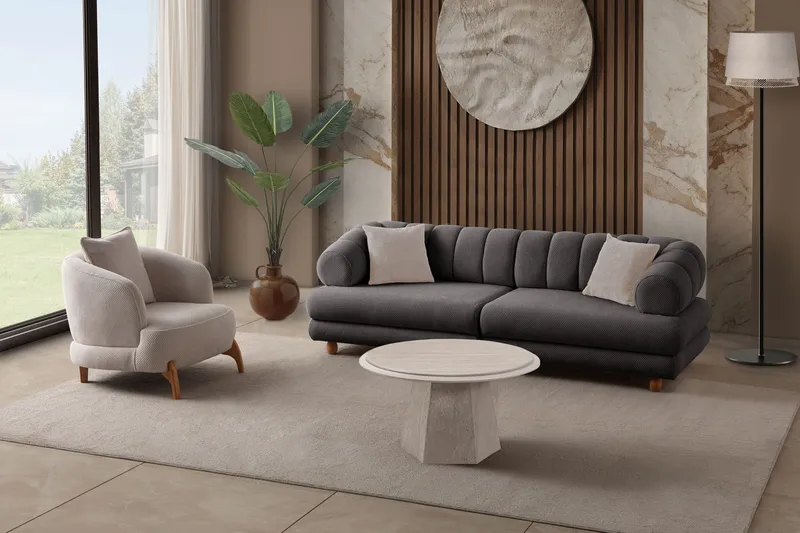 Munemori 3-sits Soffa 240x80x95 cm - Antracitgrå - Möbler - Vardagsrum - Soffor - 3-sits soffor