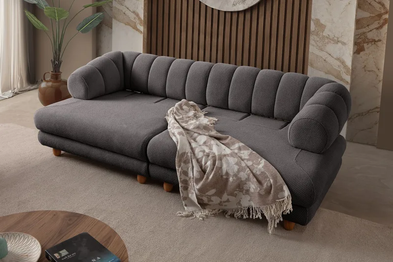 Munemori 3-sits Soffa 240x80x95 cm - Antracitgrå - Möbler - Vardagsrum - Soffor - 3-sits soffor