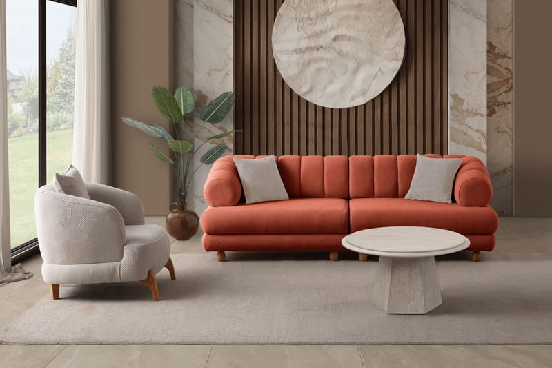 Munemori 3-sits Soffa 240x80x95 cm - Tile Red - Möbler - Vardagsrum - Soffor - 3-sits soffor