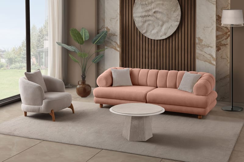 Munemori 3-sits Soffa 240x80x95 cm - Puder - Möbler - Vardagsrum - Soffor - 3-sits soffor