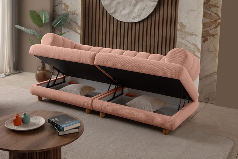 Munemori 3-sits Soffa 240x80x95 cm - Puder - Möbler - Vardagsrum - Soffor - 3-sits soffor