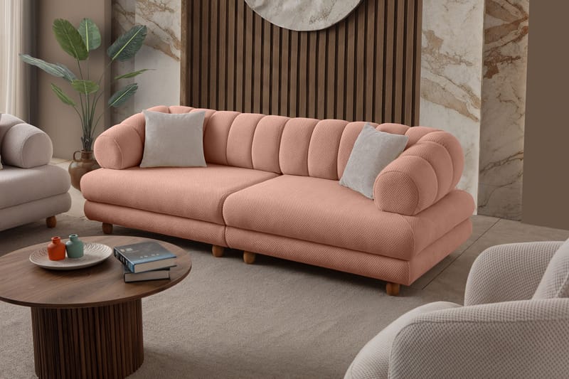 Munemori 3-sits Soffa 240x80x95 cm - Puder - Möbler - Vardagsrum - Soffor - 3-sits soffor