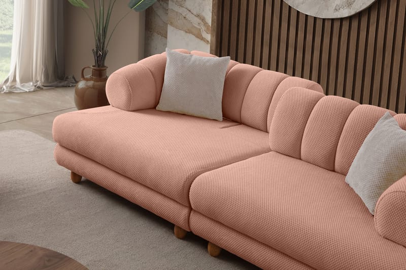 Munemori 3-sits Soffa 240x80x95 cm - Puder - Möbler - Vardagsrum - Soffor - 3-sits soffor