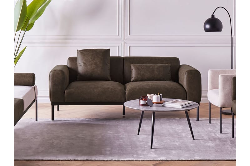 Naklund Soffa 2-sits - Brun/Svart - Möbler - Vardagsrum - Soffor - Skinnsoffor